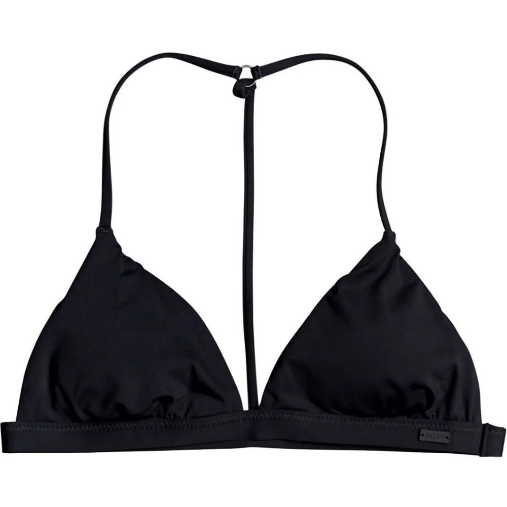 Roxy SD Beach Classics FT T-Back Triangle Bikini Top, Black, Sz L